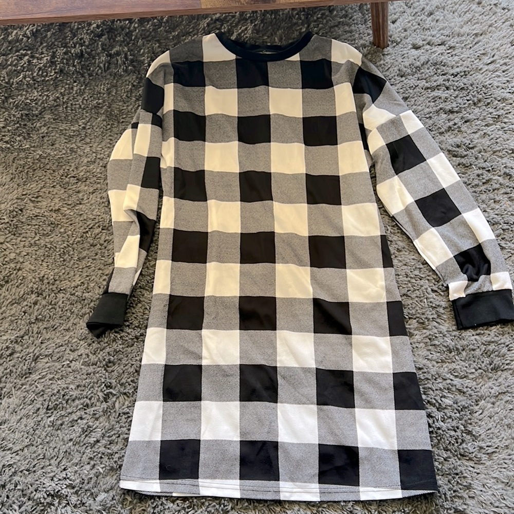 SHEIN Buffalo Check Long Sleeve Tunic-Size Large *New, without tags*